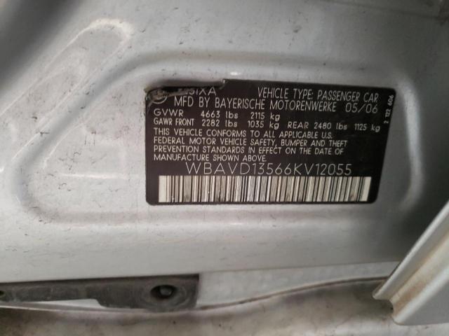 Photo 10 from auction – 2006 BMW 325 XI with VIN WBAVD13566KV12055