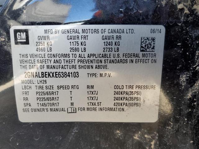 Photo 10 from auction – 2014 CHEVROLET EQUINOX LT with VIN 2GNALBEKXE6384103