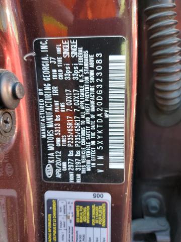 Photo 10 from auction – 2013 KIA SORENTO LX with VIN 5XYKTDA20DG323083