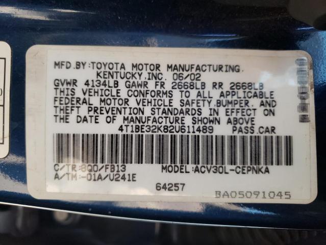 Photo 10 from auction – 2002 TOYOTA CAMRY LE with VIN 4T1BE32K82U611489