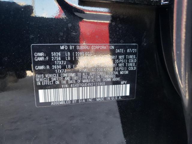 Photo 10 from auction – 2022 SUBARU OUTBACK WI with VIN 4S4BTGUD4N3123968