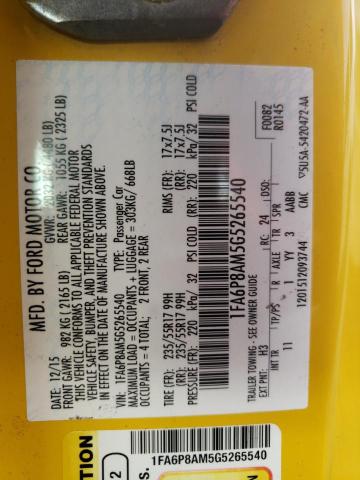 Photo 10 from auction – 2016 FORD MUSTANG with VIN 1FA6P8AM5G5265540