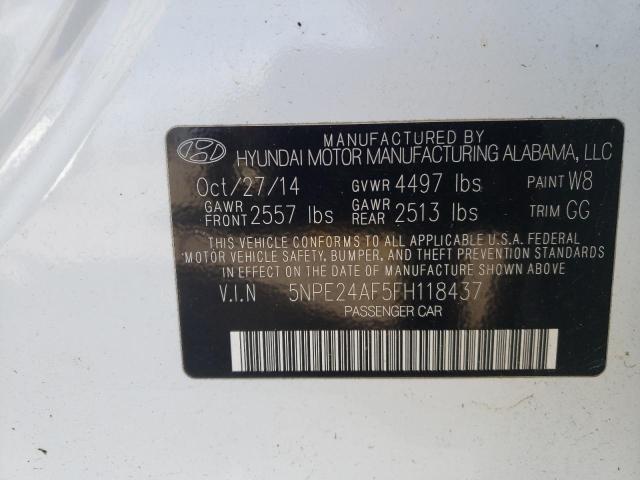 Photo 10 from auction – 2015 HYUNDAI SONATA SE with VIN 5NPE24AF5FH118437