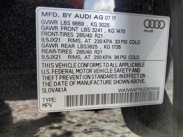 Photo 10 from auction – 2018 AUDI Q7 PRESTIG with VIN WA1VAAF79JD005649
