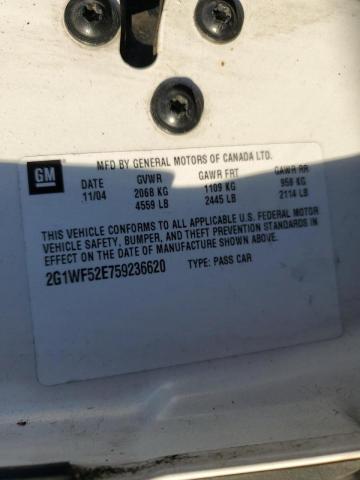 Photo 10 from auction – 2005 CHEVROLET IMPALA with VIN 2G1WF52E759236620