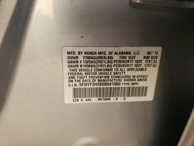 Photo 10 from auction – 2013 HONDA PILOT LX with VIN 5FNYF3H28DB041900