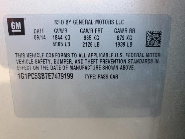 Photo 10 from auction – 2014 CHEVROLET CRUZE LT with VIN 1G1PC5SB7E7479199