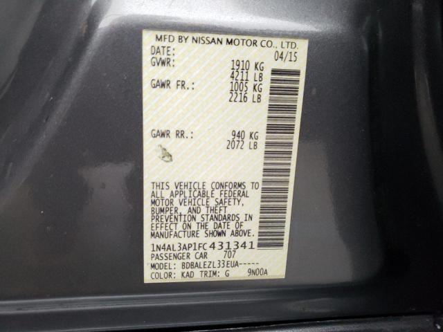 Photo 10 from auction – 2015 NISSAN ALTIMA 2.5 with VIN 1N4AL3AP1FC431341