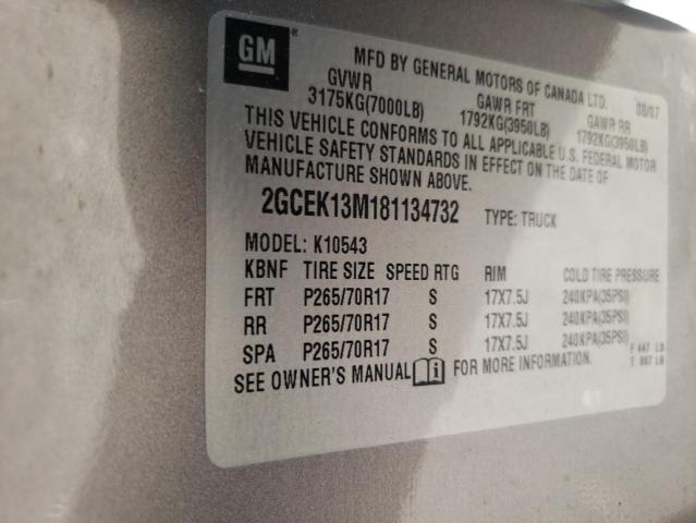 Photo 10 from auction – 2008 CHEVROLET SILVERADO with VIN 2GCEK13M181134732