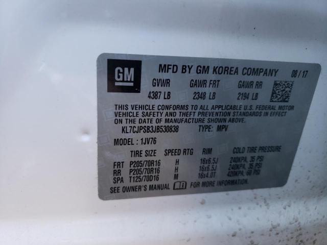 Photo 10 from auction – 2018 CHEVROLET TRAX 1LT with VIN KL7CJPSB3JB530838