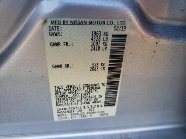 Photo 10 from auction – 2020 NISSAN ALTIMA SR with VIN 1N4BL4CV3LC153284