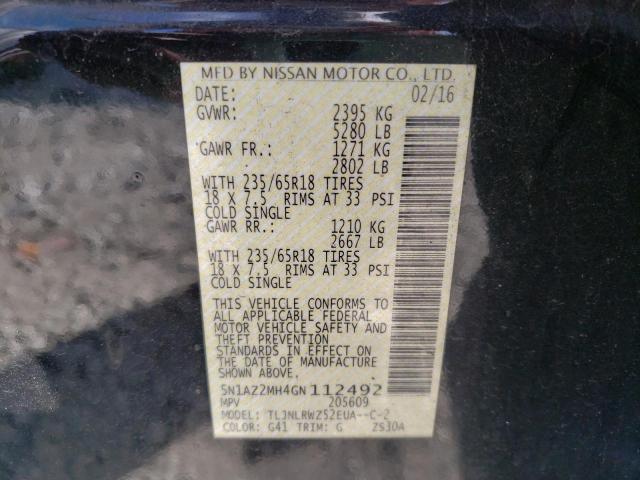 Photo 10 from auction – 2016 NISSAN MURANO S with VIN 5N1AZ2MH4GN112492