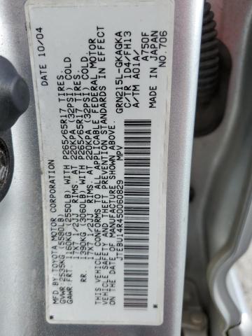 Foto 10 de la subasta – 2005 TOYOTA 4RUNNER con VIN JTEBU14R450060829