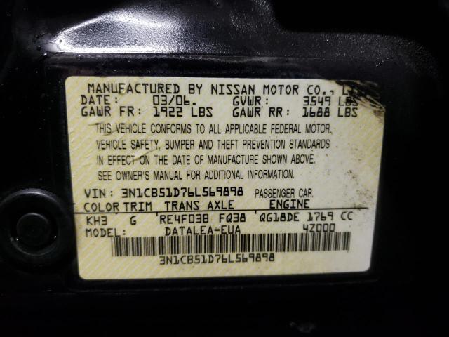 Photo 10 from auction – 2006 NISSAN SENTRA 1.8 with VIN 3N1CB51D76L569898