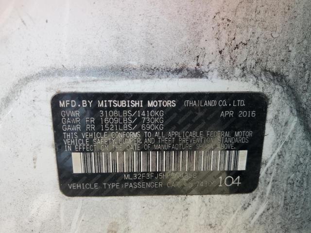Photo 10 from auction – 2017 MITSUBISHI MIRAGE G4 with VIN ML32F3FJ5HH004358