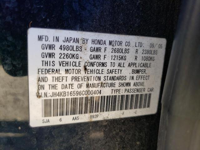 Photo 10 from auction – 2006 ACURA RL with VIN JH4KB16596C000404