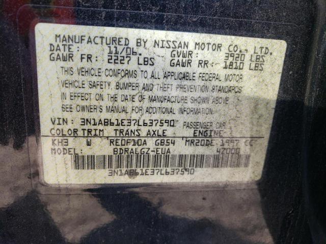 Photo 10 from auction – 2007 NISSAN SENTRA 2.0 with VIN 3N1AB61E37L637590