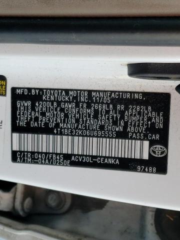 Photo 10 from auction – 2006 TOYOTA CAMRY LE with VIN 4T1BE32K06U695555