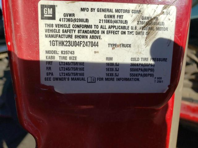 Photo 10 from auction – 2004 GMC SIERRA K25 with VIN 1GTHK23U04F247044
