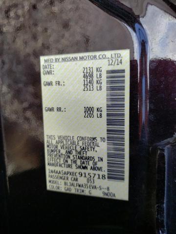 Photo 10 from auction – 2014 NISSAN MAXIMA S with VIN 1N4AA5APXEC915718