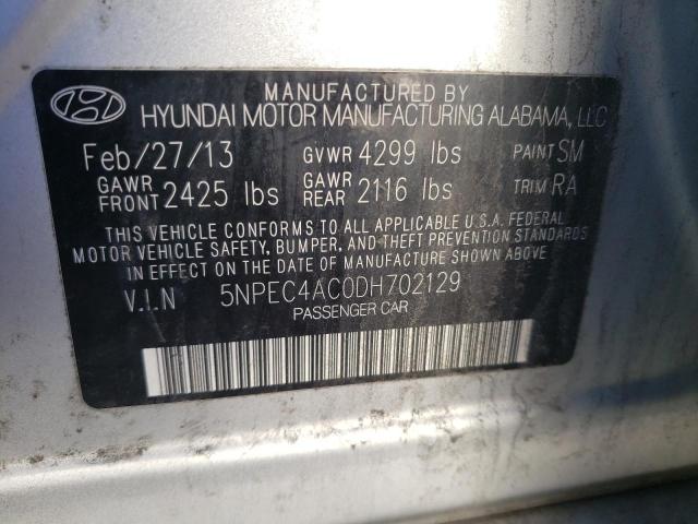 Photo 10 from auction – 2013 HYUNDAI SONATA SE with VIN 5NPEC4AC0DH702129