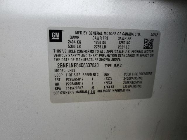 Foto 10 de la subasta – 2012 CHEVROLET EQUINOX LT con VIN 2GNFLNE54C6337020