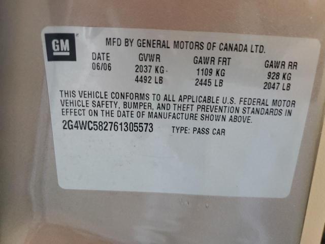 Photo 10 from auction – 2006 BUICK LACROSSE C with VIN 2G4WC582761305573
