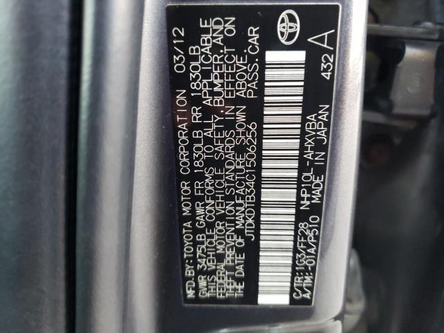 Photo 10 from auction – 2012 TOYOTA PRIUS C with VIN JTDKDTB34C1506256