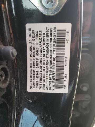 Photo 10 from auction – 2015 HONDA CIVIC LX with VIN 19XFB2E51FE071485