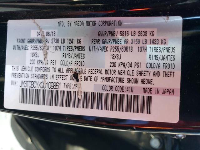 Photo 10 from auction – 2016 MAZDA CX-9 TOURI with VIN JM3TCBCYXG0109861