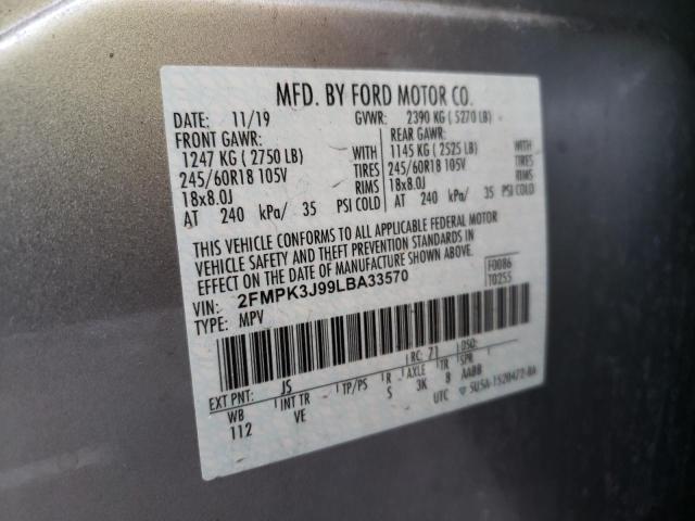 Photo 10 from auction – 2020 FORD EDGE SEL with VIN 2FMPK3J99LBA33570