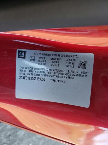 Photo 10 from auction – 2012 CHEVROLET CAMARO LT with VIN 2G1FC1E35C9189855