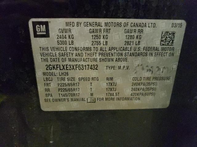 Photo 10 from auction – 2015 GMC TERRAIN SL with VIN 2GKFLXE3XF6317432