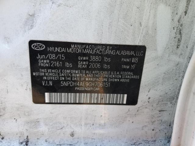 Photo 10 from auction – 2016 HYUNDAI ELANTRA SE with VIN 5NPDH4AE9GH706151