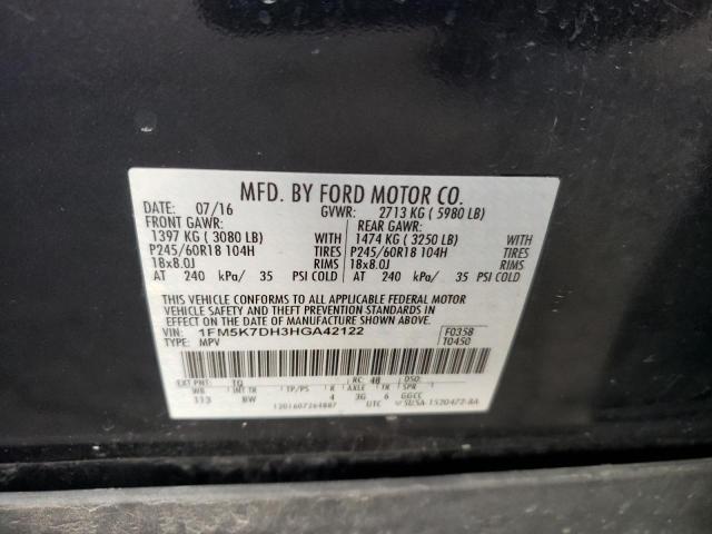 Photo 10 from auction – 2017 FORD EXPLORER X with VIN 1FM5K7DH3HGA42122