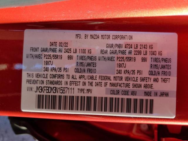 Photo 10 from auction – 2022 MAZDA CX-5 PREMI with VIN JM3KFBDM3N1587111