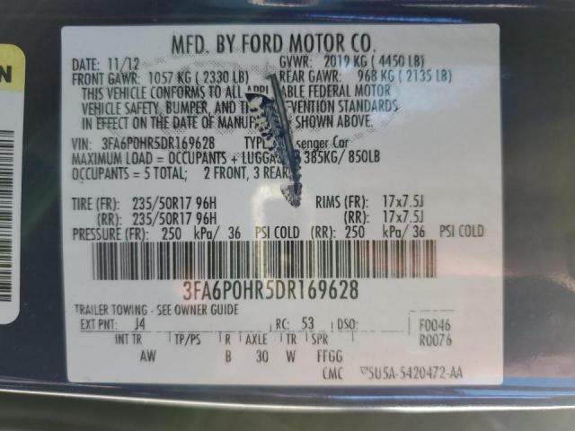 Photo 10 from auction – 2013 FORD FUSION SE with VIN 3FA6P0HR5DR169628