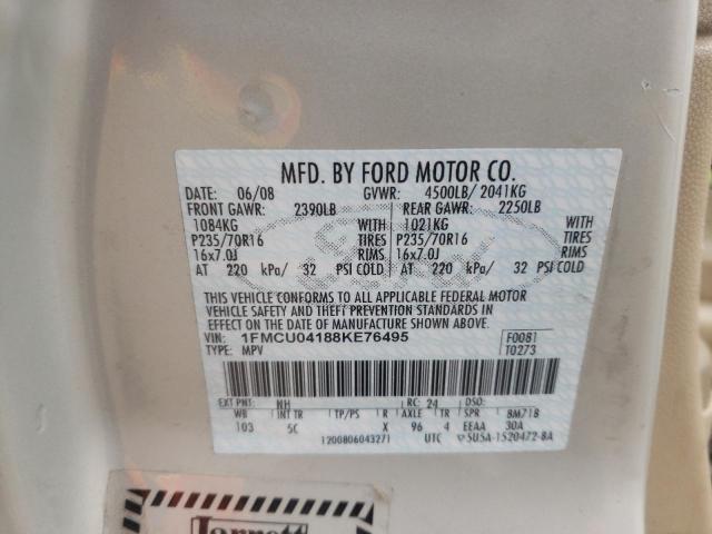 Photo 10 from auction – 2008 FORD ESCAPE LIM with VIN 1FMCU04188KE76495