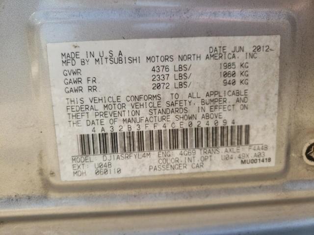 Photo 10 from auction – 2012 MITSUBISHI GALANT ES with VIN 4A32B3FF4CE024094