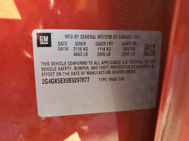 Photo 10 from auction – 2014 BUICK REGAL with VIN 2G4GK5EX8E9297877