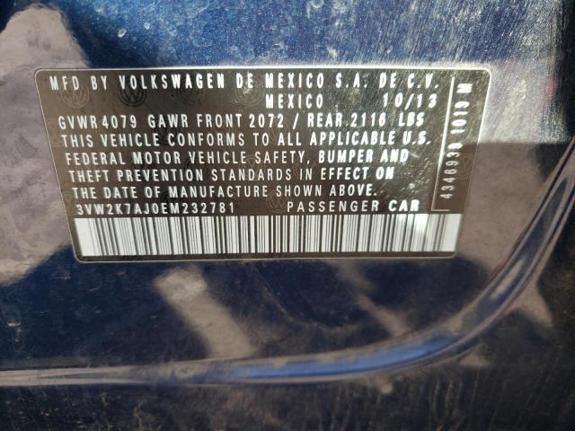 Photo 10 from auction – 2014 VOLKSWAGEN JETTA BASE with VIN 3VW2K7AJ0EM232781
