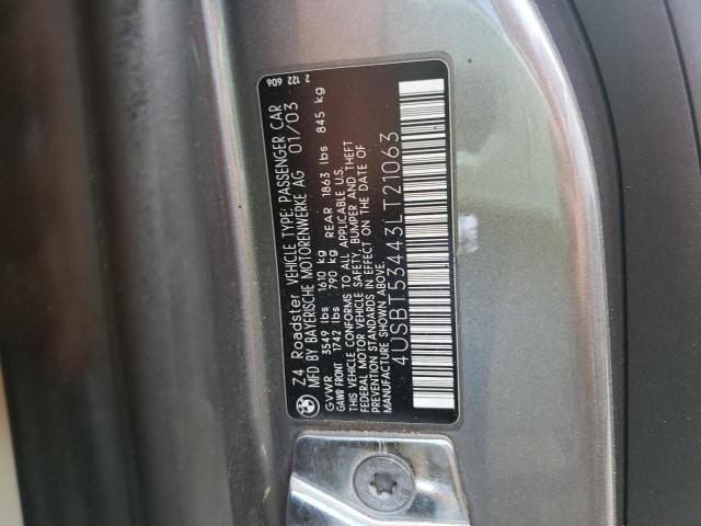Photo 10 from auction – 2003 BMW Z4 3.0 with VIN 4USBT53443LT21063