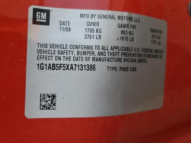 Photo 10 from auction – 2010 CHEVROLET COBALT with VIN 1G1AB5F5XA7131386
