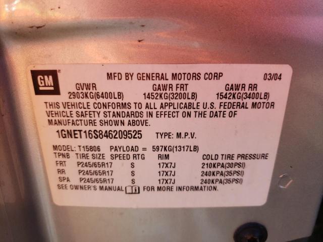 Photo 10 from auction – 2004 CHEVROLET TRAILBLAZE with VIN 1GNET16S846209525