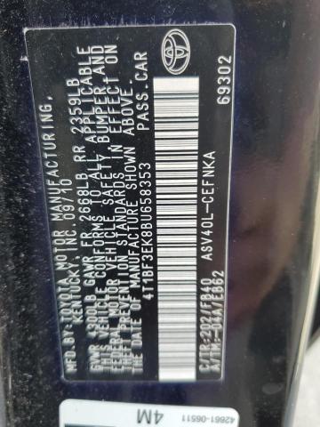 Photo 10 from auction – 2011 TOYOTA CAMRY BASE with VIN 4T1BF3EK8BU658353