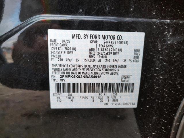 Photo 10 from auction – 2022 FORD EDGE TITAN with VIN 2FMPK4K92NBA54915