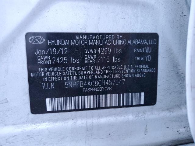 Photo 10 from auction – 2012 HYUNDAI SONATA GLS with VIN 5NPEB4AC8CH457047