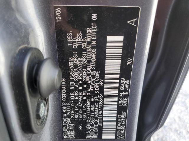 Photo 10 from auction – 2007 TOYOTA 4RUNNER LI with VIN JTEBT17R770066464