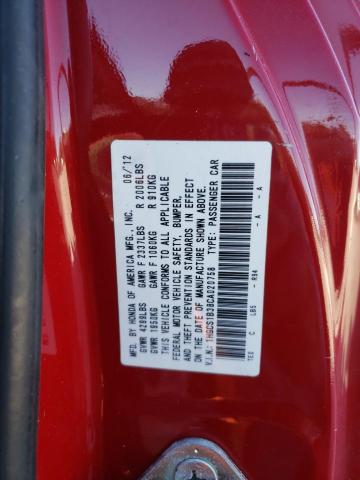 Photo 10 from auction – 2012 HONDA ACCORD LX with VIN 1HGCS1B38CA020758