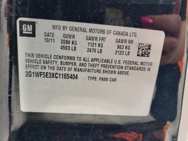 Photo 10 from auction – 2012 CHEVROLET IMPALA LS with VIN 2G1WF5E3XC1165404